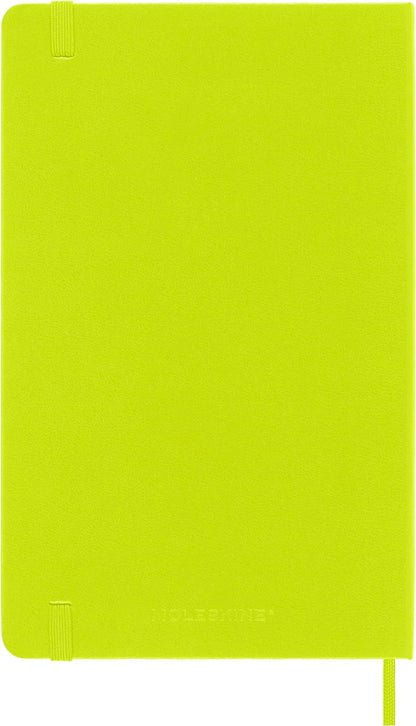 Moleskine - Classic Notebook, Plain Notebook, Hard Cover and Elastic Closure, Size Large 13 x 21 cm, Colour Lemon Green, 240 Pages