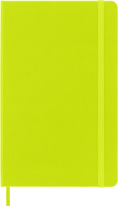 Moleskine - Classic Notebook, Plain Notebook, Hard Cover and Elastic Closure, Size Large 13 x 21 cm, Colour Lemon Green, 240 Pages