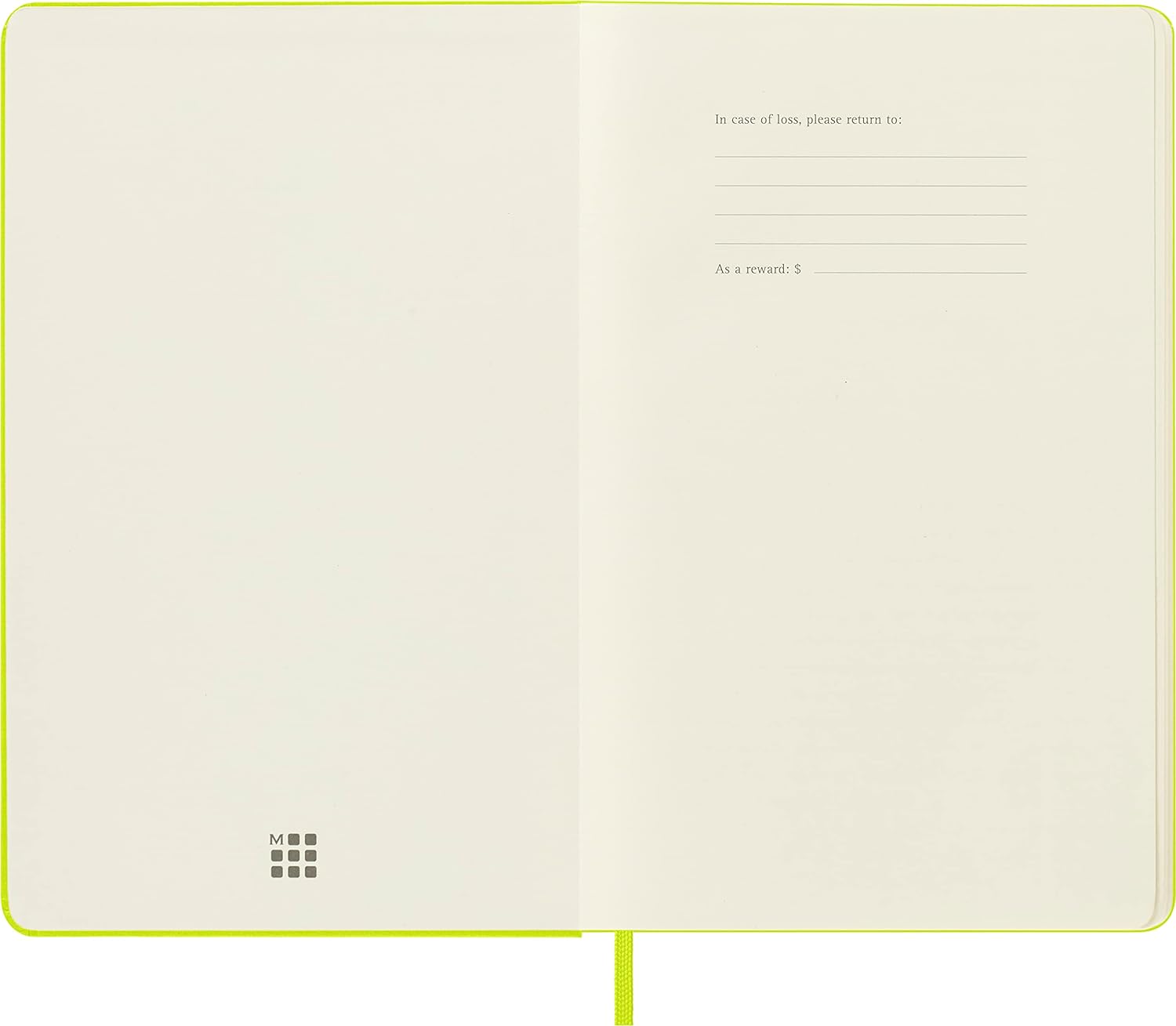 Moleskine - Classic Notebook, Plain Notebook, Hard Cover and Elastic Closure, Size Large 13 x 21 cm, Colour Lemon Green, 240 Pages