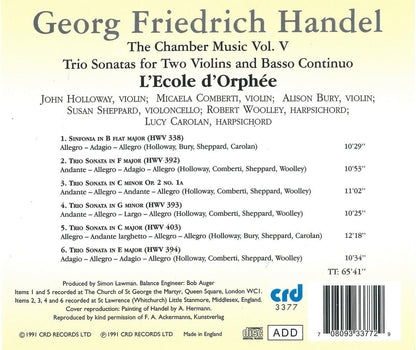 Handel: The Chamber Music: Trio Sonatas for Two Violins and Basso Continuo - Volume 5