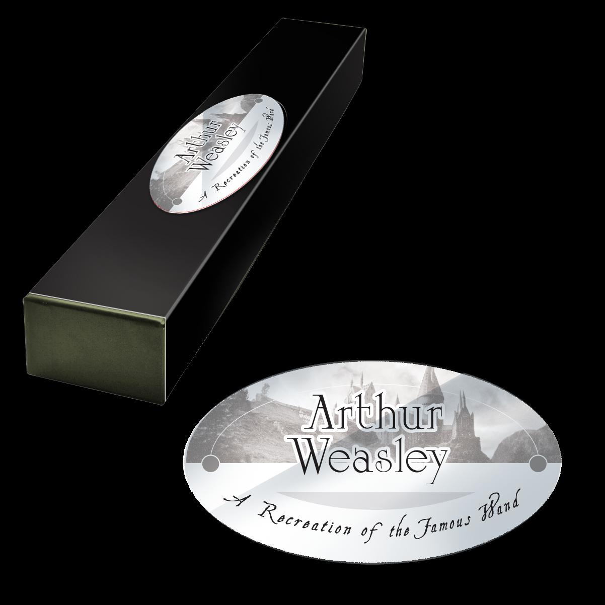 The Noble Collection - Arthur Weasley Character Wand - 16in (40cm) Wizarding World Wand With Name Tag - Harry Potter Film Set Movie Props Wands
