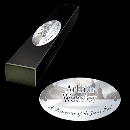 The Noble Collection - Arthur Weasley Character Wand - 16in (40cm) Wizarding World Wand With Name Tag - Harry Potter Film Set Movie Props Wands