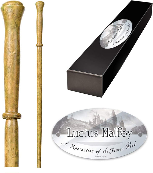 The Noble Collection - Lucius Malfoy Character Wand - 15in (37cm) Wizarding World Wand With Name Tag - Harry Potter Film Set Movie Props Wands
