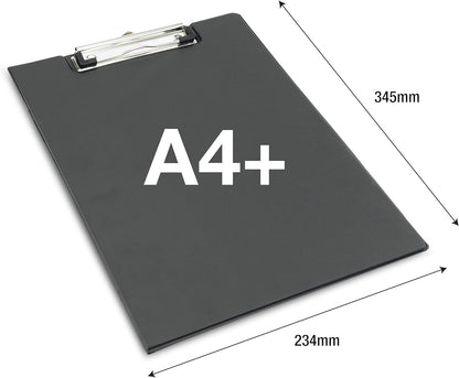 Rapesco VFDCB0B3 A4+ Foldover Clipboard with Pocket, Black