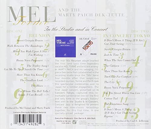 Mel With Marty Paich Dek-Tet Torme - N/A Article Supprim,