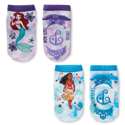 Tavi Noir Tiny Soles, 2 Pairs, Exclusive Disney Grip Sock Collection for Toddlers and Kids 2-6 Years, (S/M