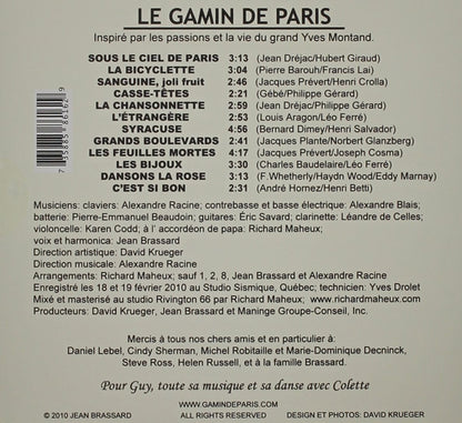 Le Gamin De Paris: Jean Brassard Chante Montand