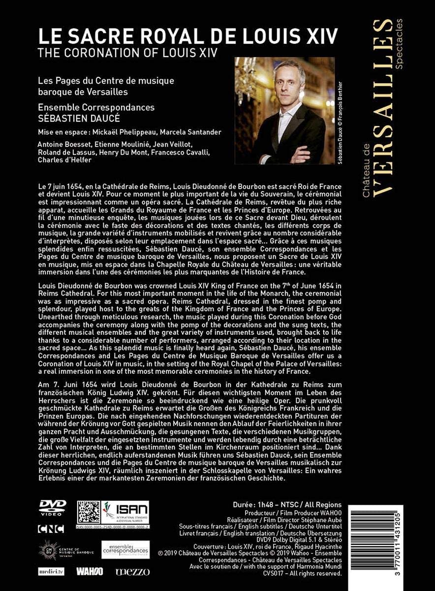 Le Sacre de Louis XIV - (All regions DVD) - Ensemble Correspondances; Sébastien Daucé; Les Pages & Les Chantres du Centre de Musique Baroque de Versailles,