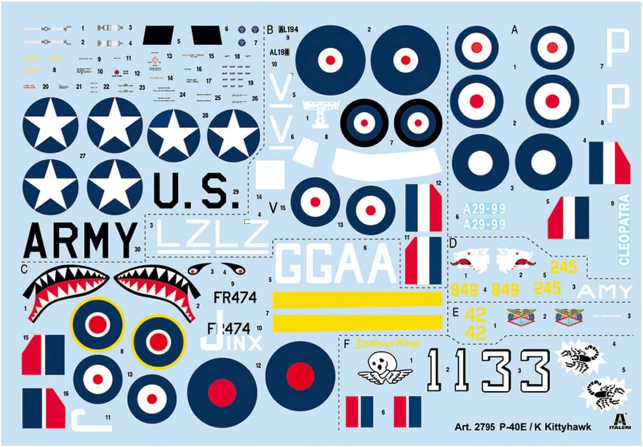 Italeri 2795S P-40E/K Kittyhawk Building, Stand Model Making, Crafts, Hobby, Gluing, Plastic Kit, Unvarnished