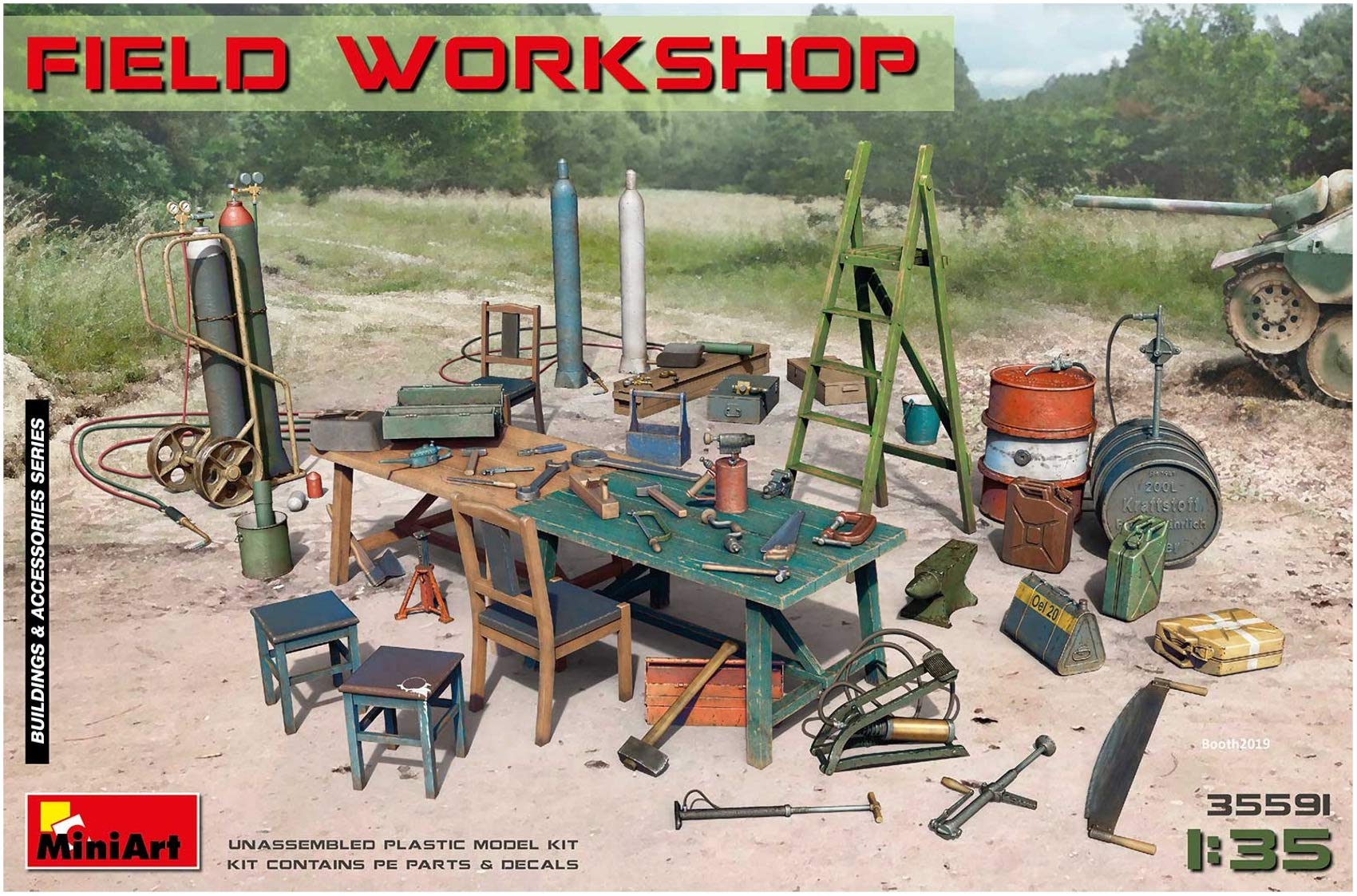 MiniArt 35591 Field Workshop modelbouwaccessoires, grijs