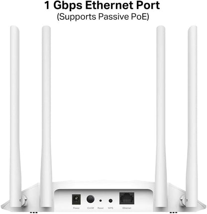 TP-Link TL-WA1201 Access Point Dual Band AC1200, Supports Passive PoE, Supports Access Point, Range Extender, Multi-SSID, and Client modes, Boosted Coverage