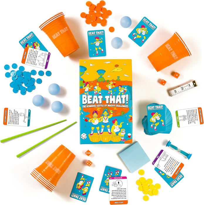 Gutter Games Beat That! - The Bonkers Battle of Wacky Challenges - Family Party Game for Kids & Adults - Card and Board Games for Adults, Kids, & Families - Perfect for Parties & Family Games Nights