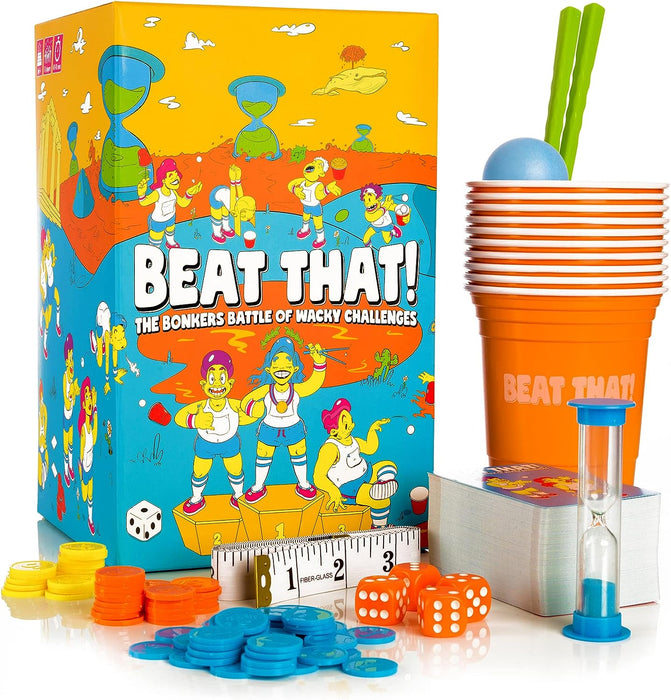 Gutter Games Beat That! - The Bonkers Battle of Wacky Challenges - Family Party Game for Kids & Adults - Card and Board Games for Adults, Kids, & Families - Perfect for Parties & Family Games Nights