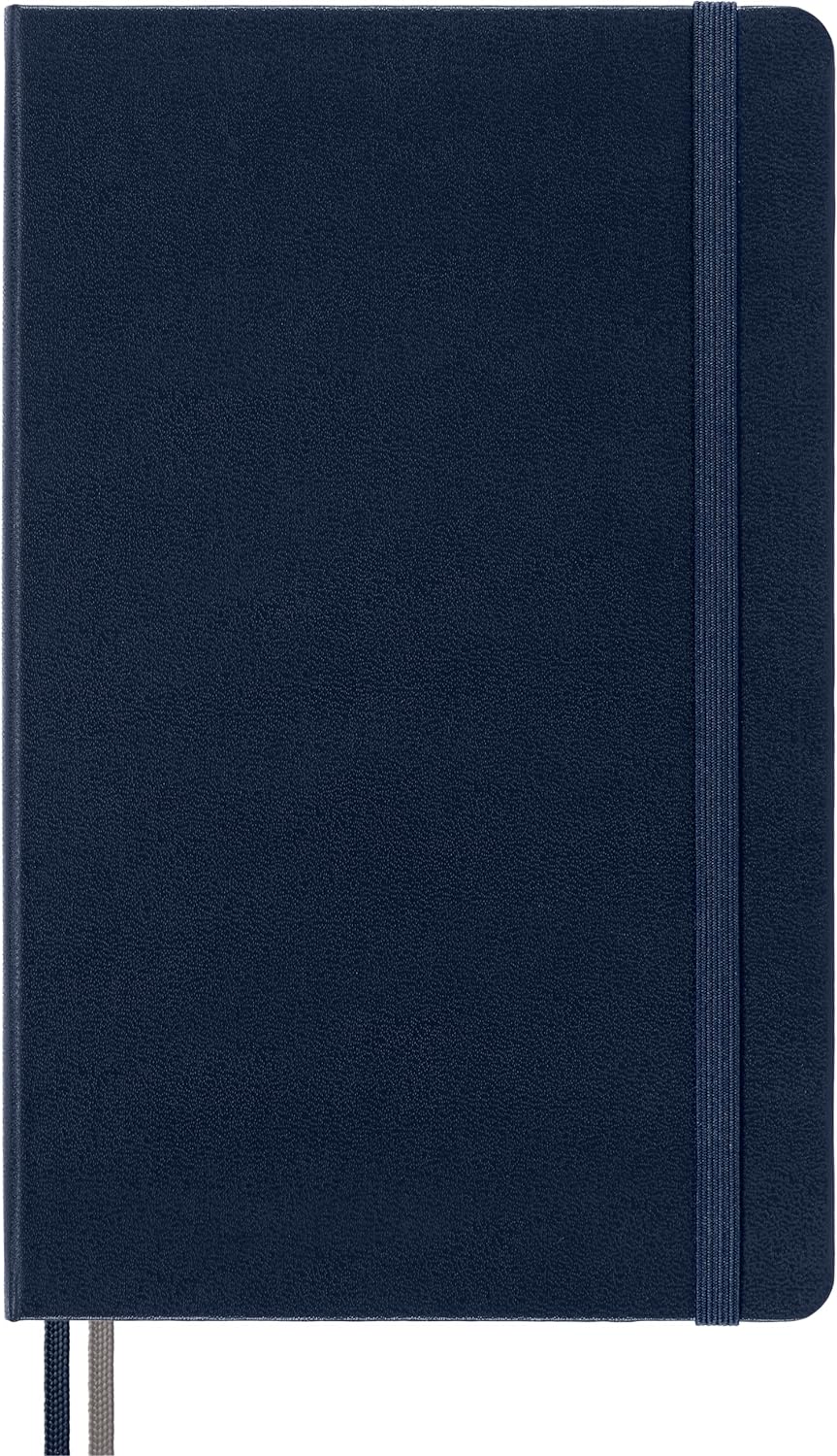 Moleskine - Classic Notebook Expanded, Plain Notebook, Hard Cover and Elastic Closure, Size Large 13 x 21 cm, Colour Sapphire Blue, 400 Pages