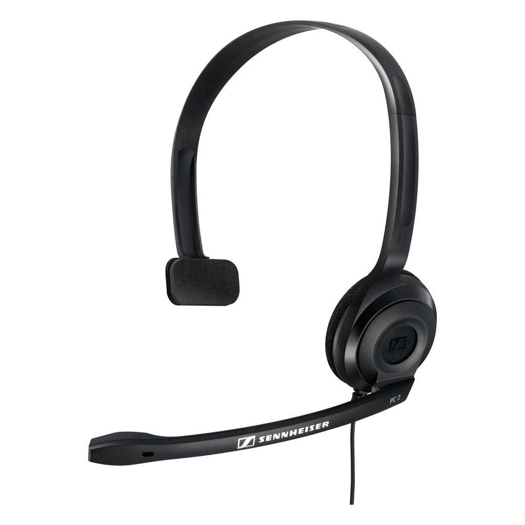 Sennheiser PC 2 CHAT - Lightweight On-Ear Single-Sided Headset - Wired - Passive Noise-Cancelling Microphone for Internet Telephony and E-Learners - Mac, PC, and Laptop Connectivity