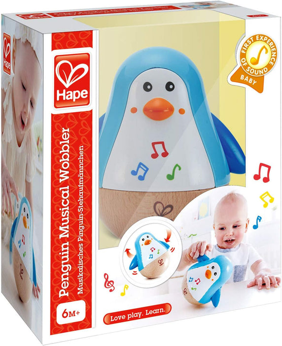 Hape Penguin Musical Wobbler | Colourful Wobbling Melody Penguin, Roly-Poly Toy for Kids 6 Months+