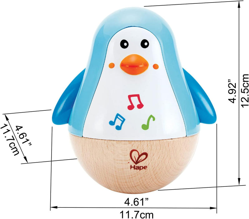 Hape Penguin Musical Wobbler | Colourful Wobbling Melody Penguin, Roly-Poly Toy for Kids 6 Months+