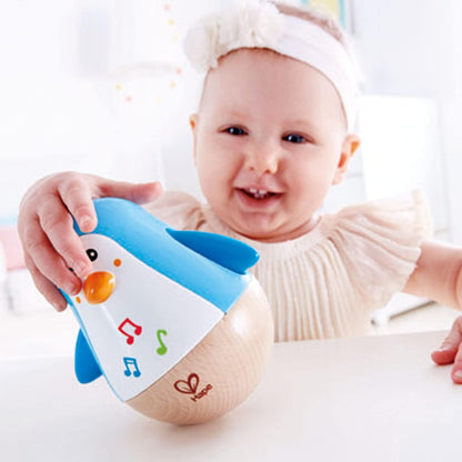 Hape Penguin Musical Wobbler | Colourful Wobbling Melody Penguin, Roly-Poly Toy for Kids 6 Months+