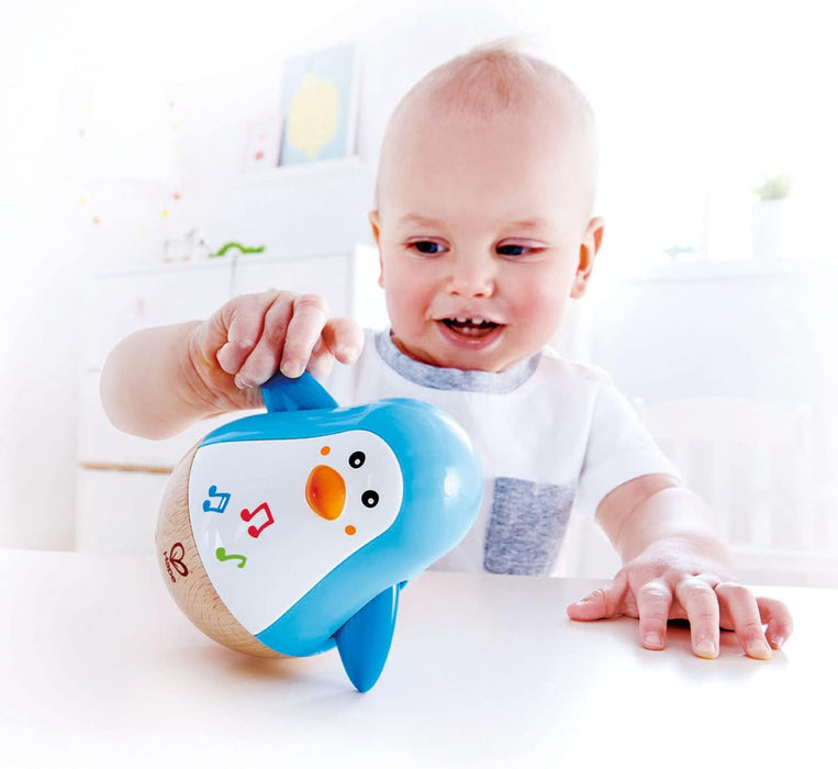 Hape Penguin Musical Wobbler | Colourful Wobbling Melody Penguin, Roly-Poly Toy for Kids 6 Months+