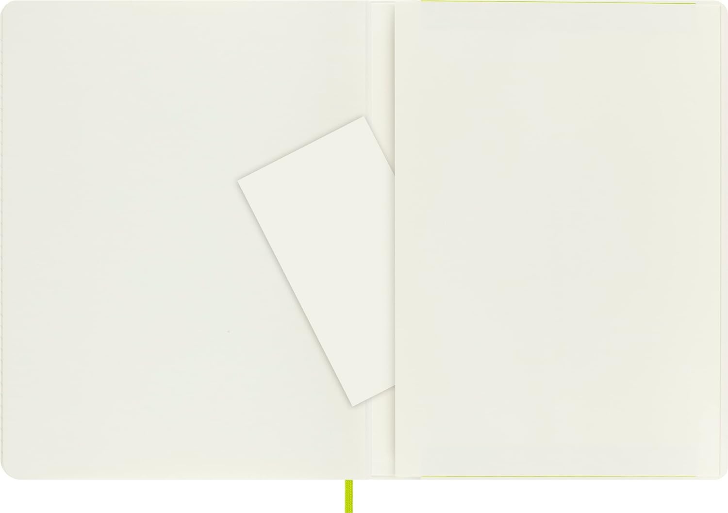 Moleskine - Classic Notebook, Ruled Notebook, Soft Cover and Elastic Closure, Size X-Large 19 x 25 cm, Colour Lemon Green, 192 Pages