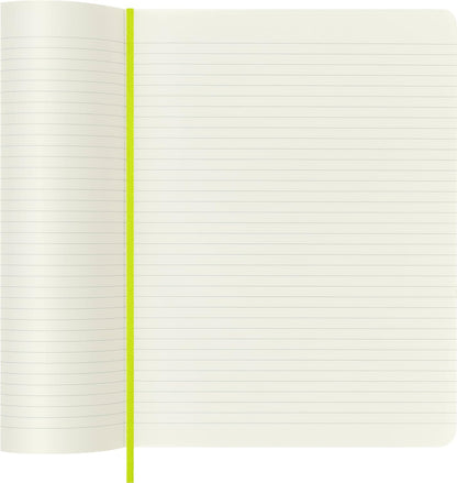 Moleskine - Classic Notebook, Ruled Notebook, Soft Cover and Elastic Closure, Size X-Large 19 x 25 cm, Colour Lemon Green, 192 Pages