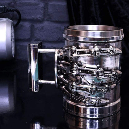 Nemesis Now B4656N9 Terminator 2 Tankard 17cm, Resin w/Stainless Steel Insert, Silver