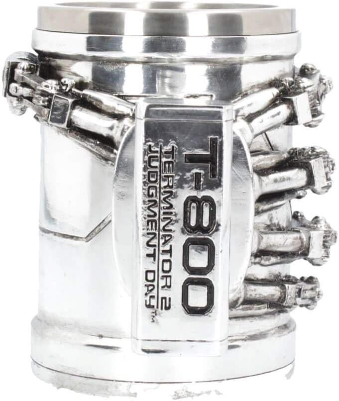 Nemesis Now B4656N9 Terminator 2 Tankard 17cm, Resin w/Stainless Steel Insert, Silver