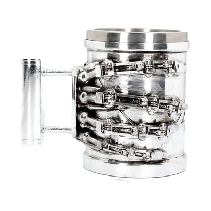 Nemesis Now B4656N9 Terminator 2 Tankard 17cm, Resin w/Stainless Steel Insert, Silver