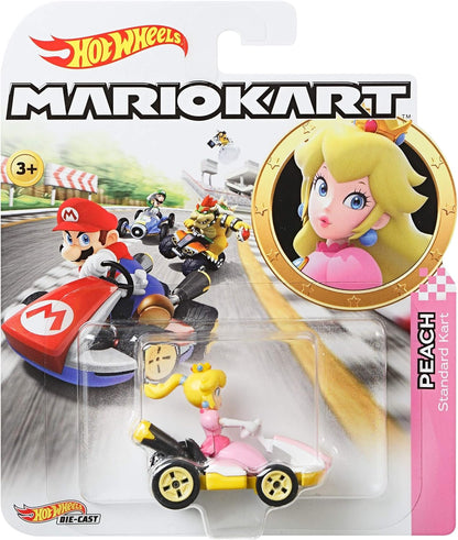 Hot Wheels Mario Kart Characters and Karts as Hot Wheels 1:64 Die-Cast Cars, GBG28 Peach