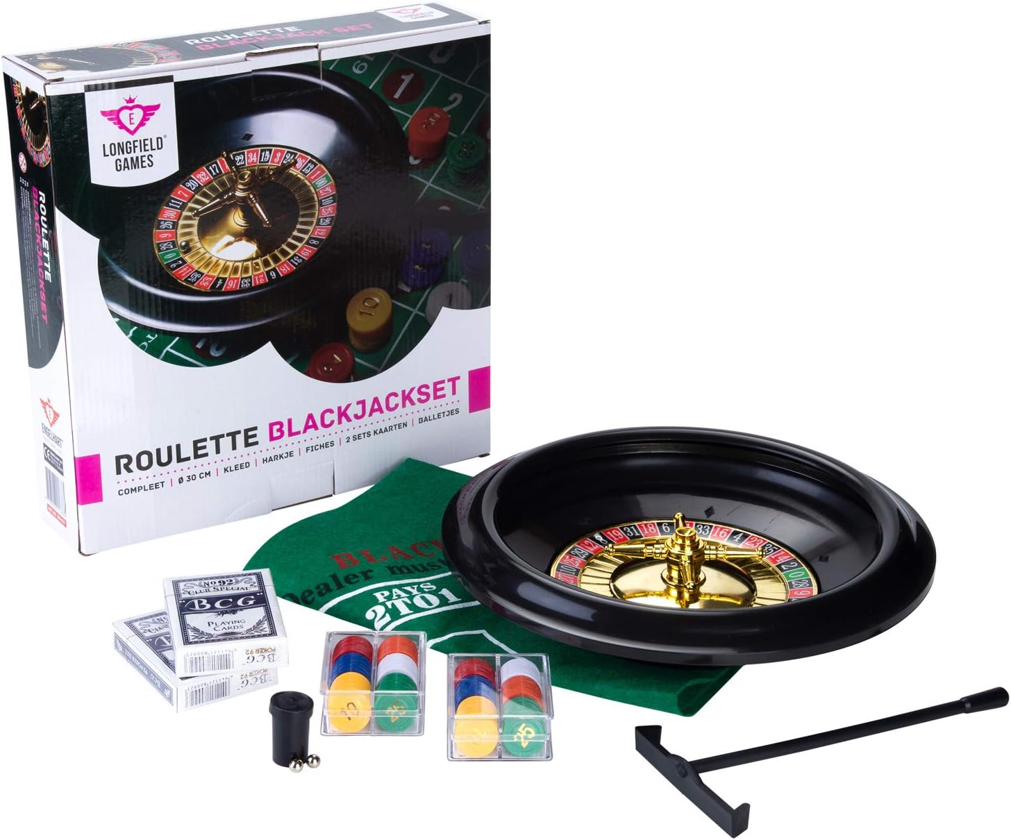 Engelhart Casino Game Set: 12 '' Roulette and Black Jack