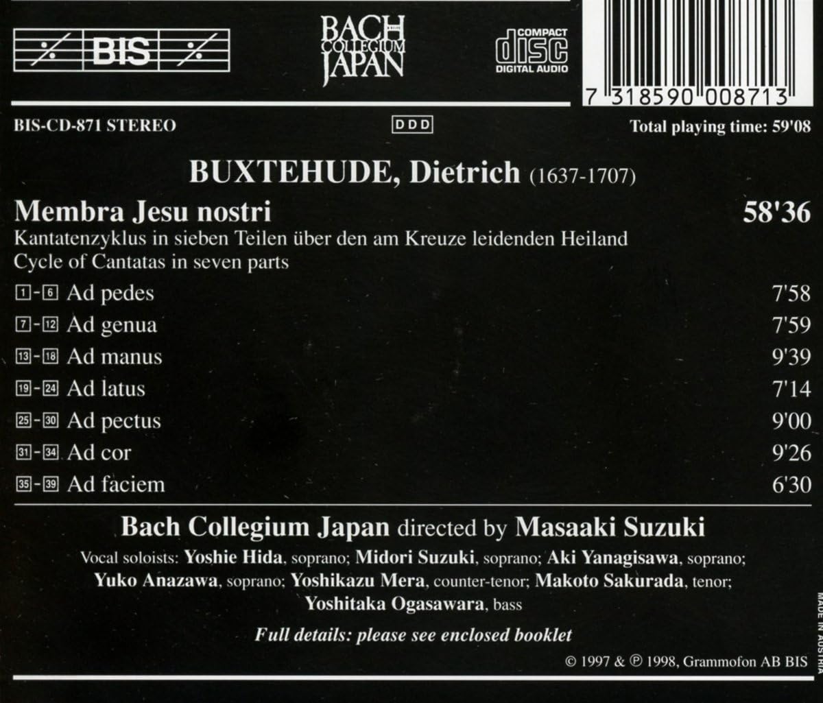 Membra Jesu Nostri (Bach Coll Japan, Suzuki)