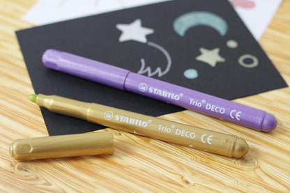 Metallic Felt-Tip Pen - STABILO Trio Deco - Pack of 8 - Assorted colours