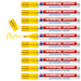 edding 3000 permanent marker - yellow - box of 10 - round tip 1.5-3 mm - quick-drying permanent markers - waterproof, smudge-proof - for cardboard, plastic, wood, metal, fabric - marker pens