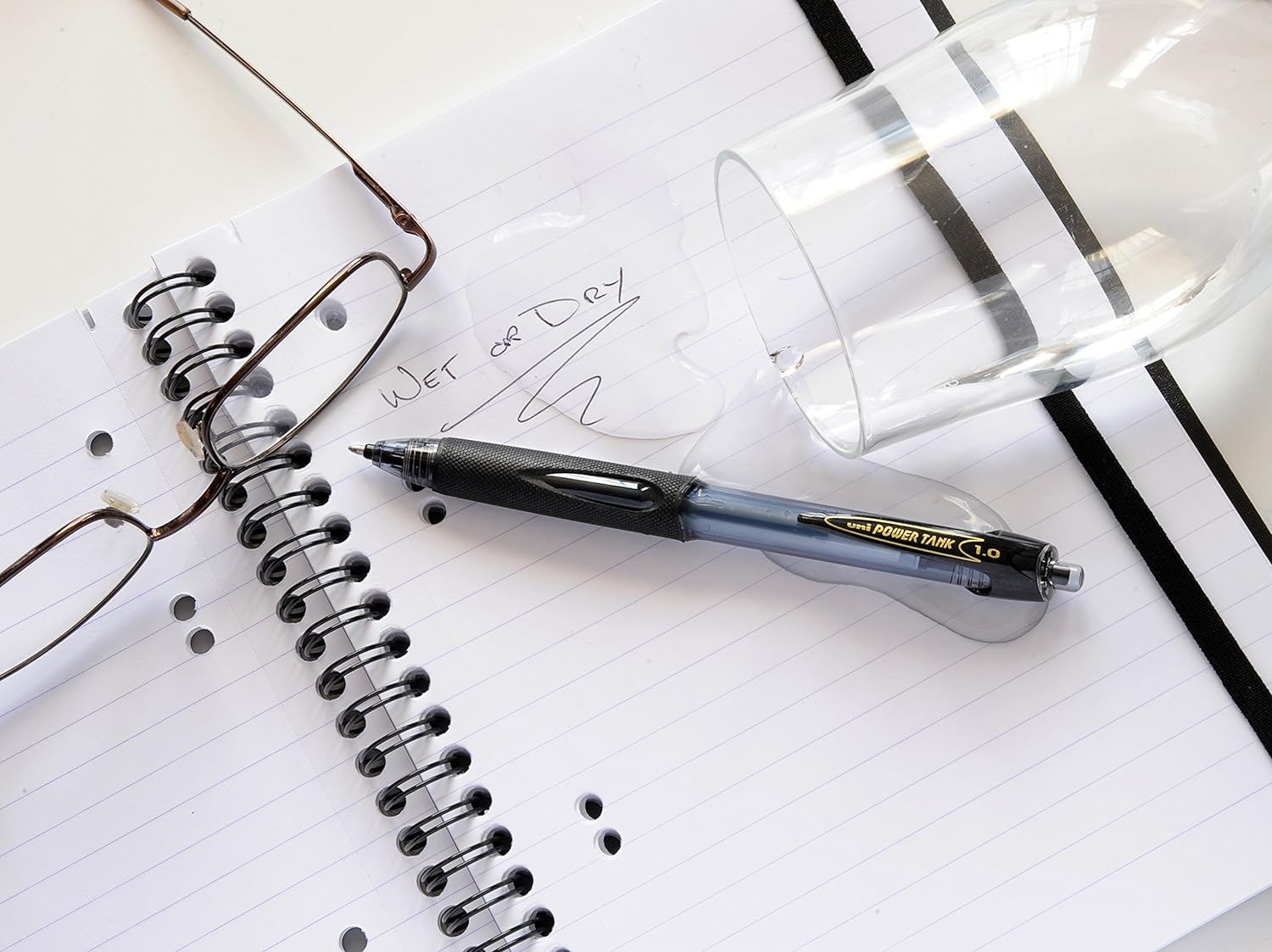 uni-ball Power Tank SN-220 Black Ballpoint Pens. Premium Broad 1mm Rollerball Tip. Water Resistant Uni Super Ink, Writes On Wet Paper, In Extreme Cold, At Any Angle. Perfect for Outdoor Use. Box of 12