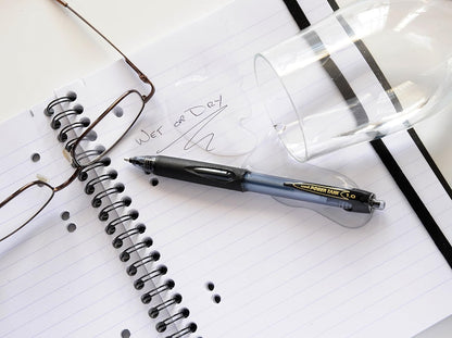 uni-ball Power Tank SN-220 Black Ballpoint Pens. Premium Broad 1mm Rollerball Tip. Water Resistant Uni Super Ink, Writes On Wet Paper, In Extreme Cold, At Any Angle. Perfect for Outdoor Use. Box of 12