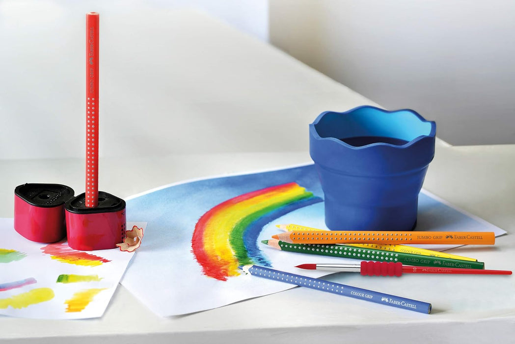 Faber-Castell 110994 - Jumbo Buntstifte Set GRIP Neon, 5-teilig, bruchsicher, für Kinder und Erwachsene