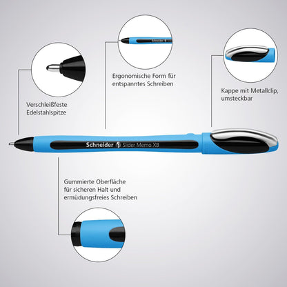 Schneider Slider Memo 150204 Ballpoint Pens XB Tip Pack of 10