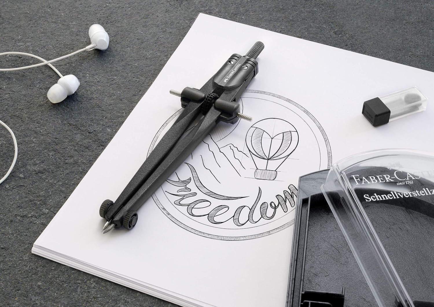 FABER-CASTELL 174530 - Stream snelinstelkompas, Blackstone, 1 stuk