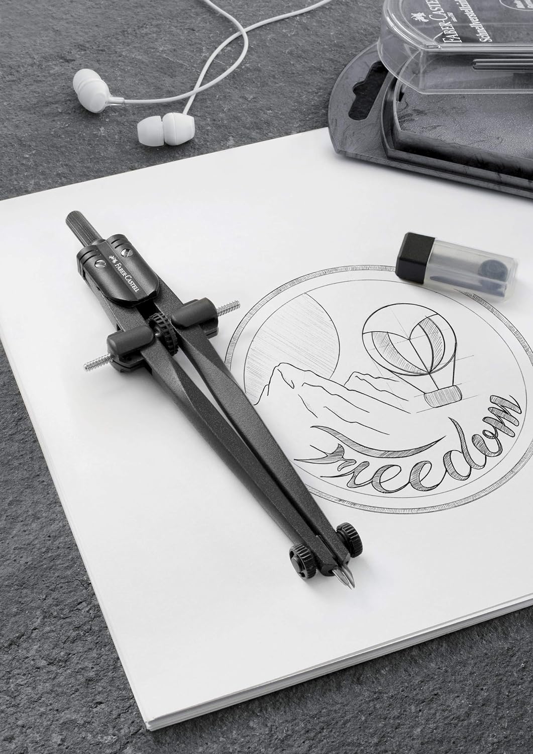 FABER-CASTELL 174530 - Stream snelinstelkompas, Blackstone, 1 stuk