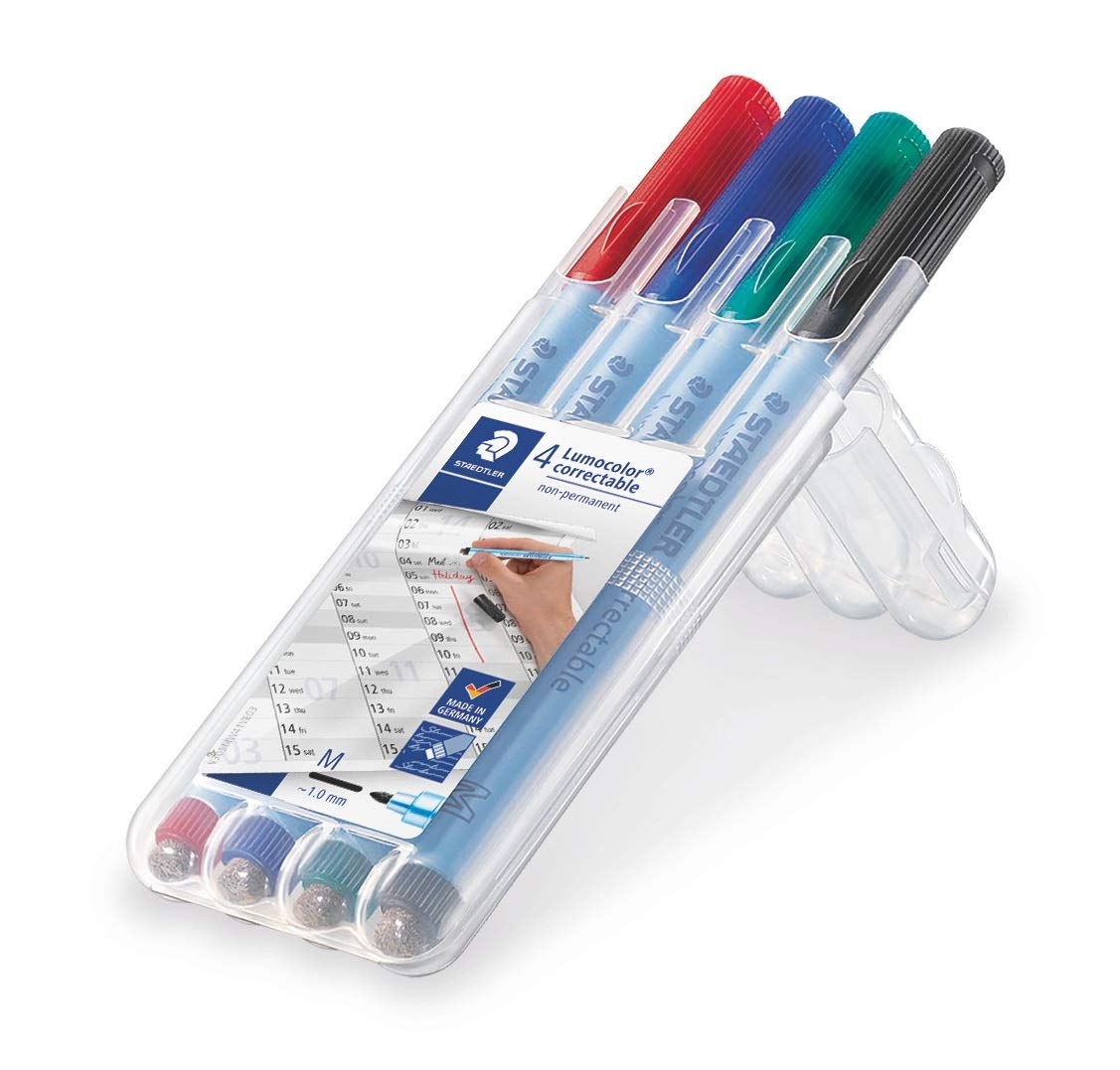 Staedtler 305M WP4 Lumocolor Correctable Transparency Pen Nib M Pack of 4