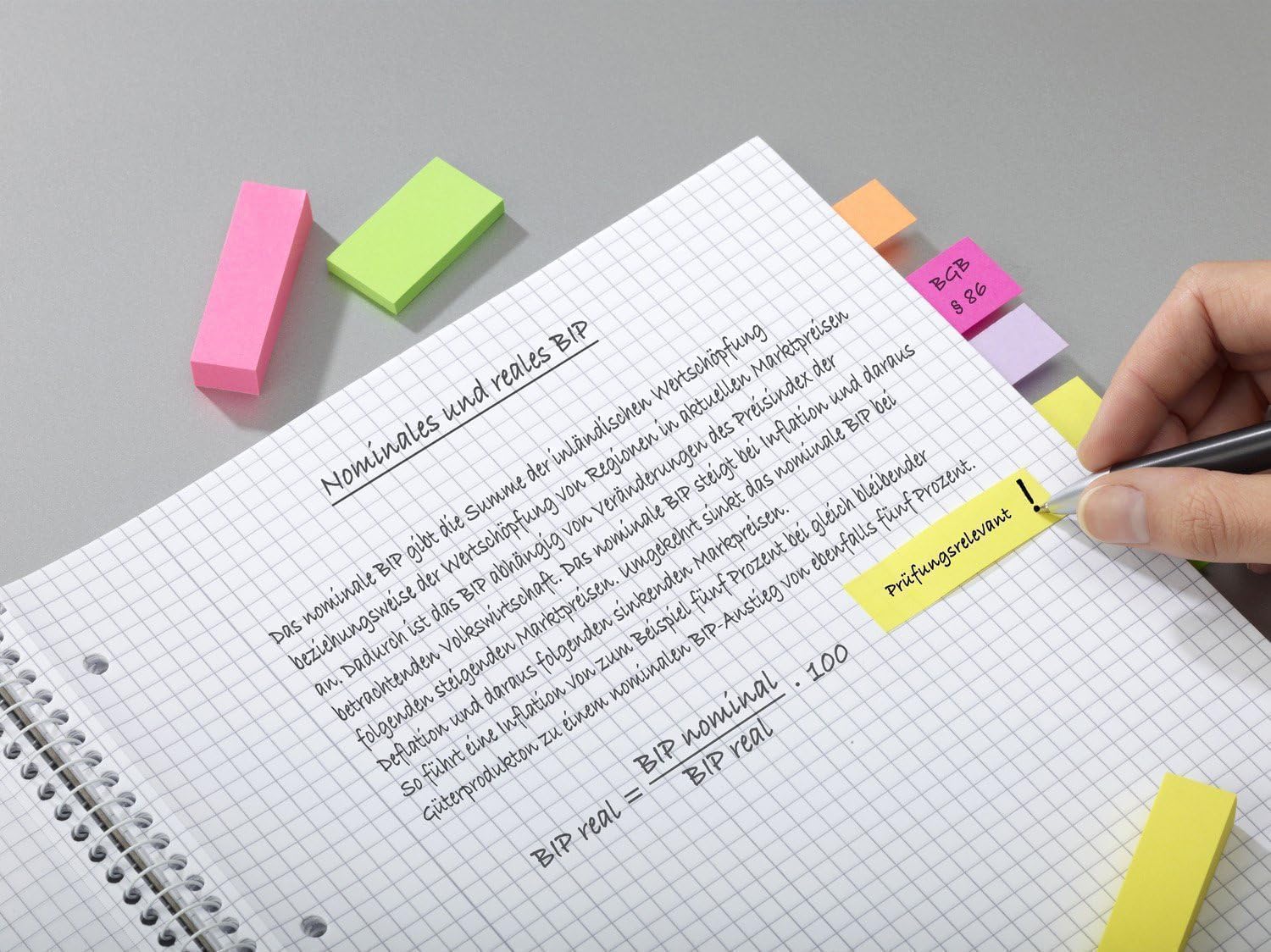 Post-it Notes Marker, Pack of 10 Pads, 50 Markers per Pad,12.7 mm x 44.4 mm, Yellow, Orange, Pink, Purple, Blue, Green Colors - To Mark, Highlight or Color Code Important Information