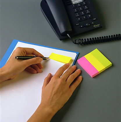 Post-it Notes Marker, Pack of 10 Pads, 50 Markers per Pad,12.7 mm x 44.4 mm, Yellow, Orange, Pink, Purple, Blue, Green Colors - To Mark, Highlight or Color Code Important Information