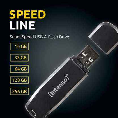 Intenso Speed Line, 64GB Speicherstick, USB-Stick 3.2 Gen 1x1, schwarz
