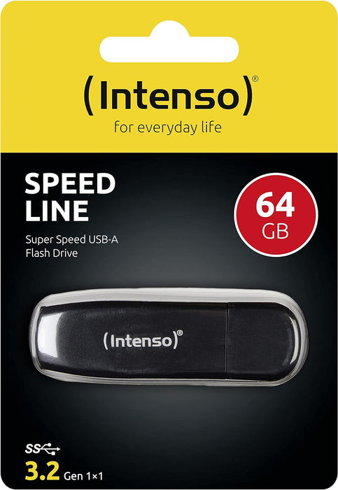 Intenso Speed Line, 64GB Speicherstick, USB-Stick 3.2 Gen 1x1, schwarz