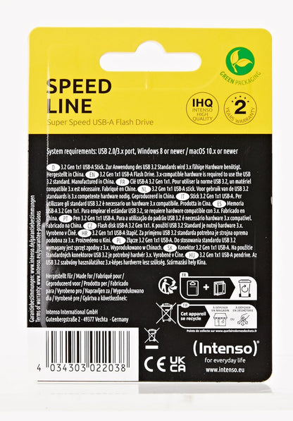 Intenso Speed Line, 64GB Speicherstick, USB-Stick 3.2 Gen 1x1, schwarz