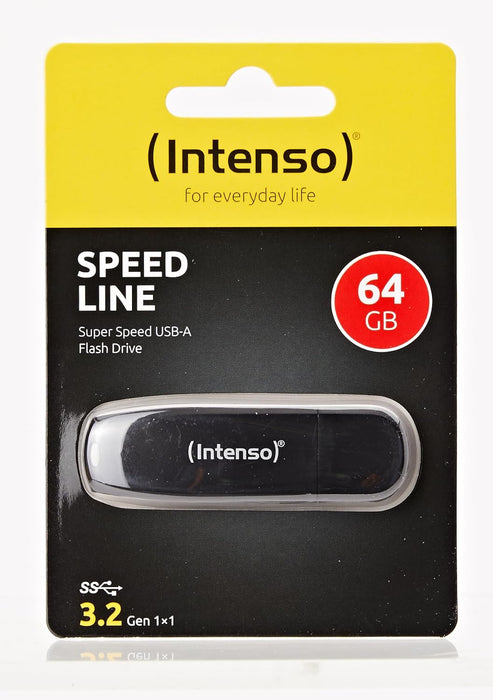 Intenso Speed Line, 64GB Speicherstick, USB-Stick 3.2 Gen 1x1, schwarz