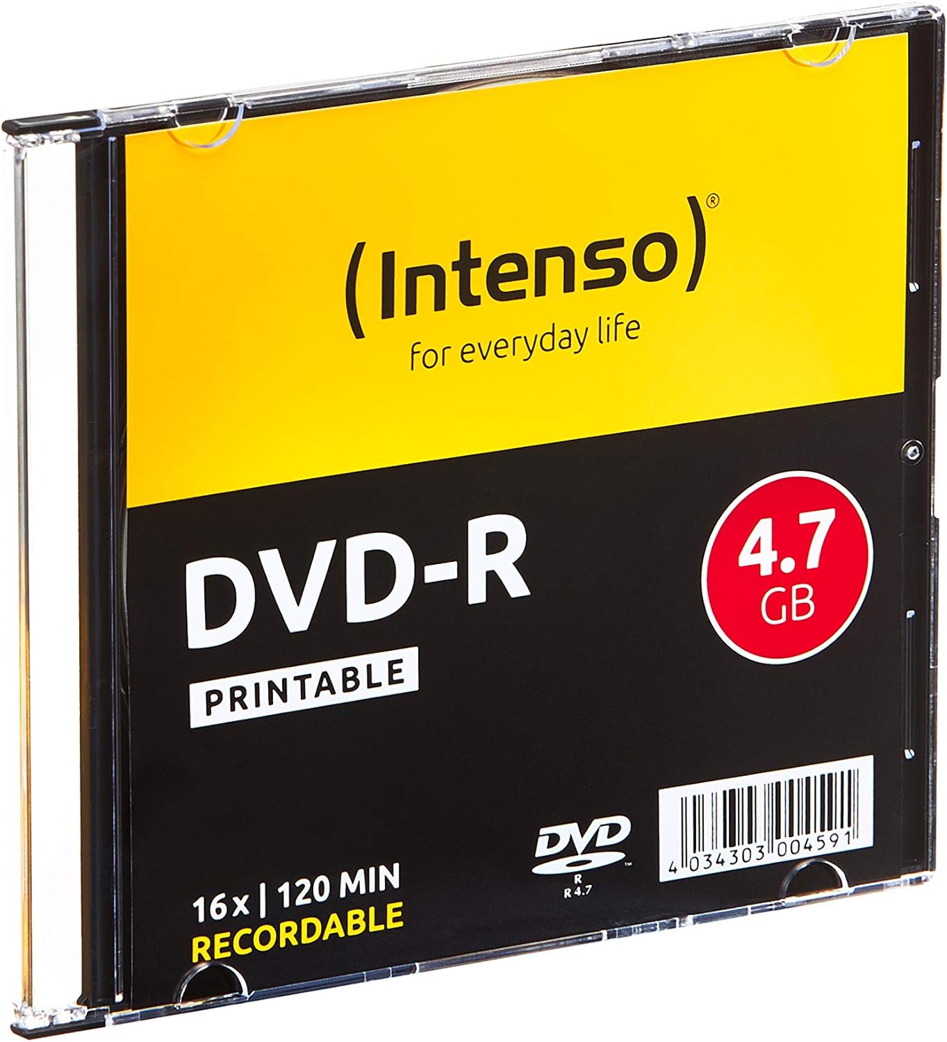 Intenso DVD-R 4.7GB, Printable, 16x 4.7GB DVD-R 10pieza(s) - DVD+RW vírgenes (Printable, 16x, 4,7 GB, DVD-R, 120 mm, 10 Pieza(s), 240 min, Caja de CD