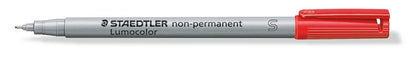 STAEDTLER 311-2 Lumocolor Non-Permanent Pen, Superfine Line Width, 0.4mm - Red (Box of 10