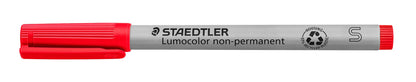 STAEDTLER 311-2 Lumocolor Non-Permanent Pen, Superfine Line Width, 0.4mm - Red (Box of 10