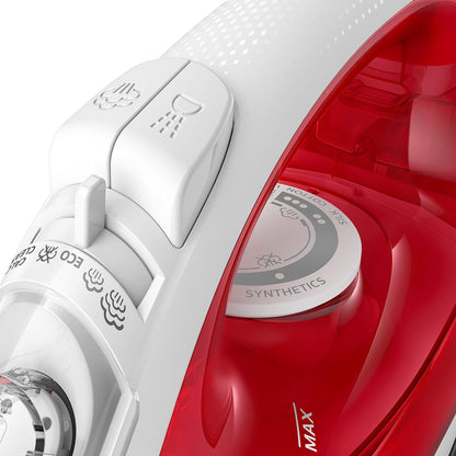 Philips Domestic Appliances Philips EasySpeed Ferro da Stiro 220 Milliliter, Rosso, 2000 W, milliliters, 44 Decibel, Acrylic
